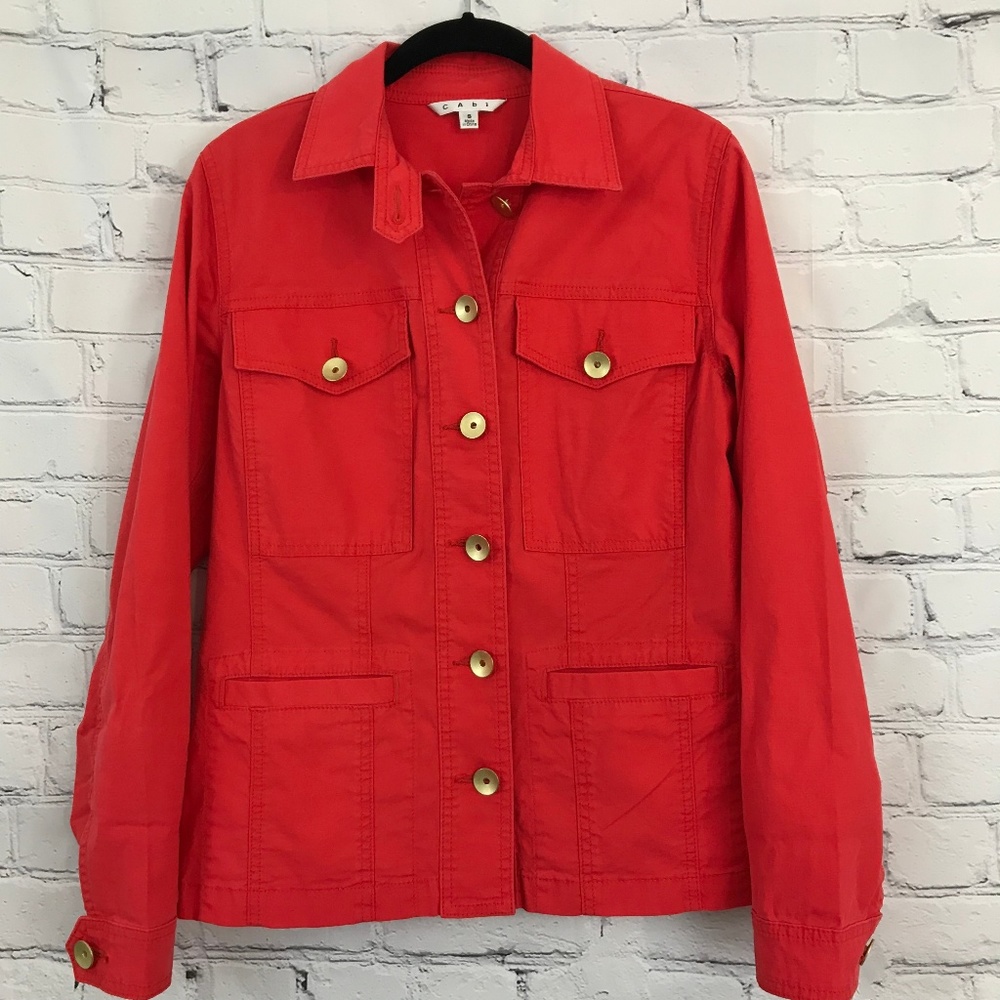 Cabi Ruffle back Utility Jacket